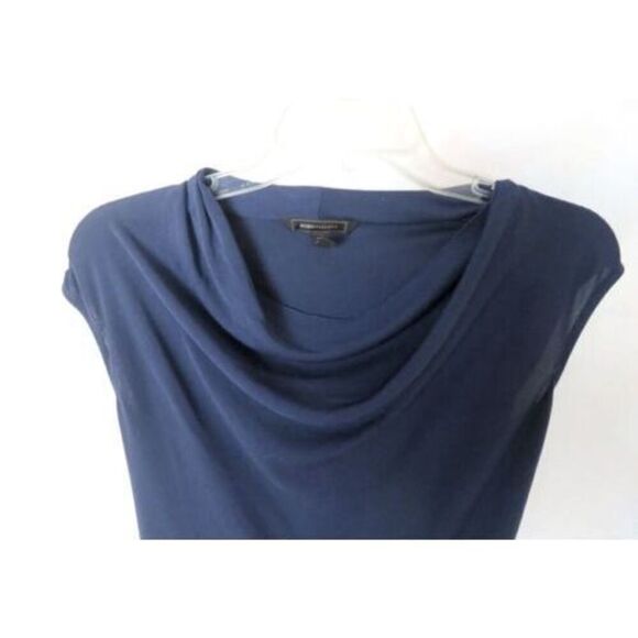 BCBG Maxazria Cowl Neck Drop Waist Stretch Dress BLUE Women Size XS - Picture 3 of 6